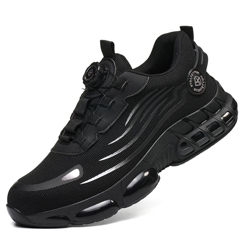 

Men s Safety Shoes High Top Work Safety Shoes Steel Toe Sneakers Rotation Button Anti-smash Antipuncture Steel Safety Boots 44