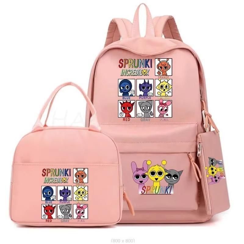 Cartoon Peripheral Printing Fashion Children'S Schoolbag Three-Piece Meal Bag Casual Pencil Bag