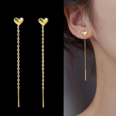18K Gold Plated Titanium Steel Heart Earrings for Women