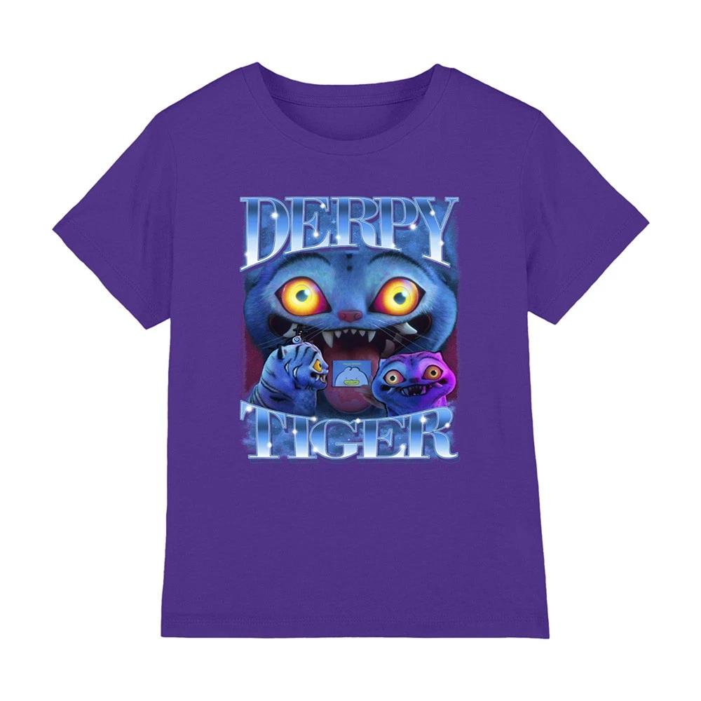 K-Pop Demon Hunters - Derpy Tiger Bootleg Kids T Shirt, Purple 110