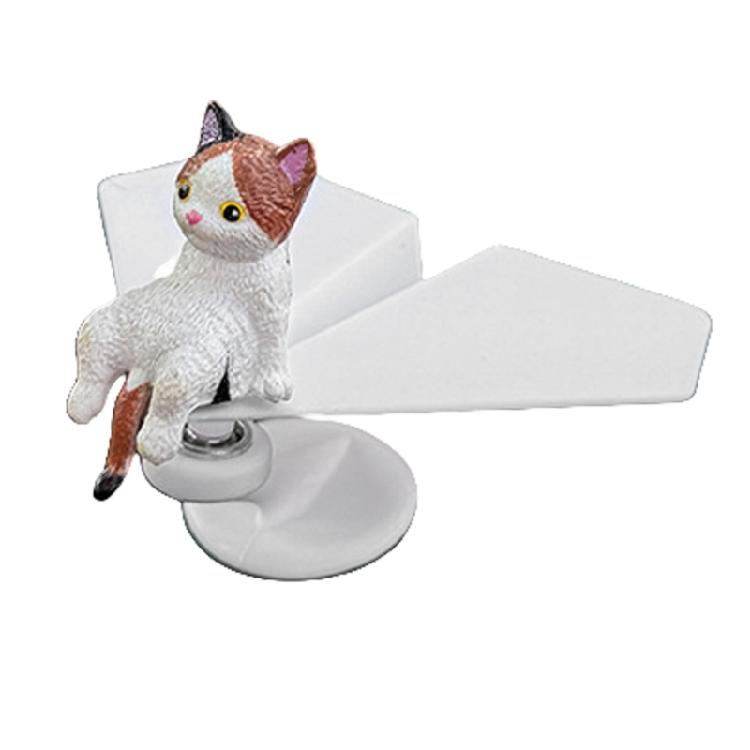 

Kinetic Rotates Aircraft Automotive Decors Cute Kitty Statue Small Size Feline Companion for Dashboard Desktop Display