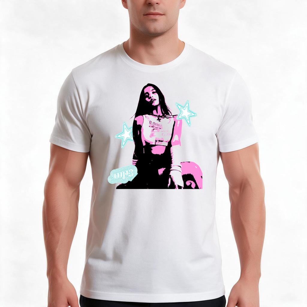 Emiliamp3 Tshirt Summer Casual Cotton Tee Oversized Streetwear Tops Vintage Graphic Print Loose Fit Short Sleeve