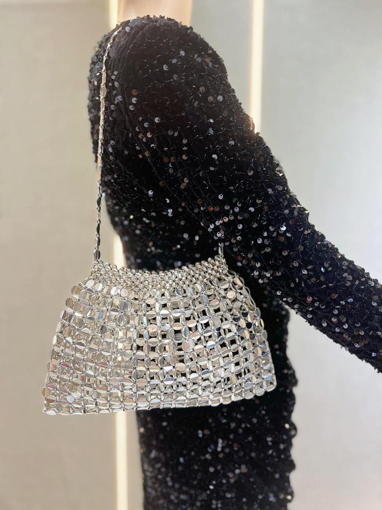 Women's Exclusive Textured Woven Crossbody Bag - Chic Underarm & Evening Bag