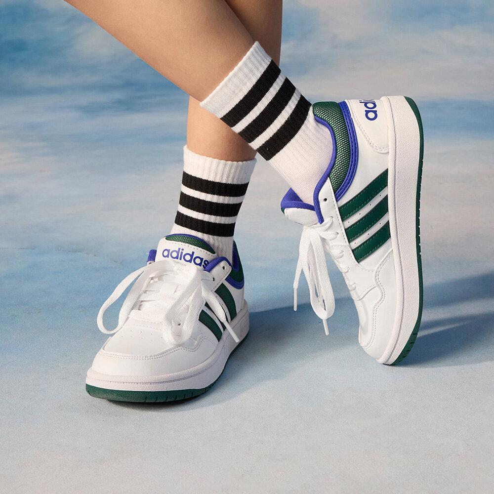 adidas Hoops Cloud White Collegiate Green Lions Blue (GS) 36