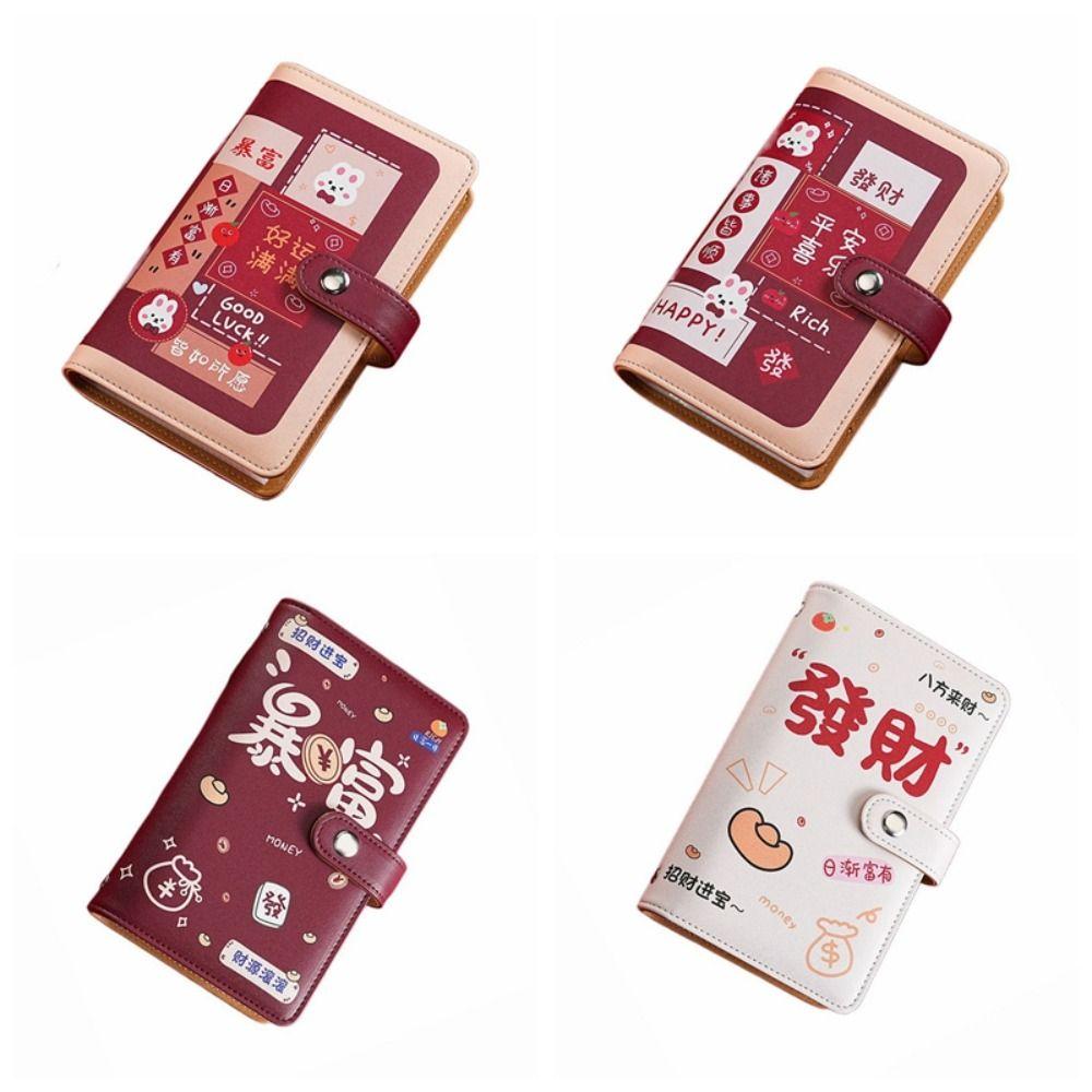 PU Leather Cash Budget Binder Refillable Account Book Saving Money Binder  Stainless Ring Binder