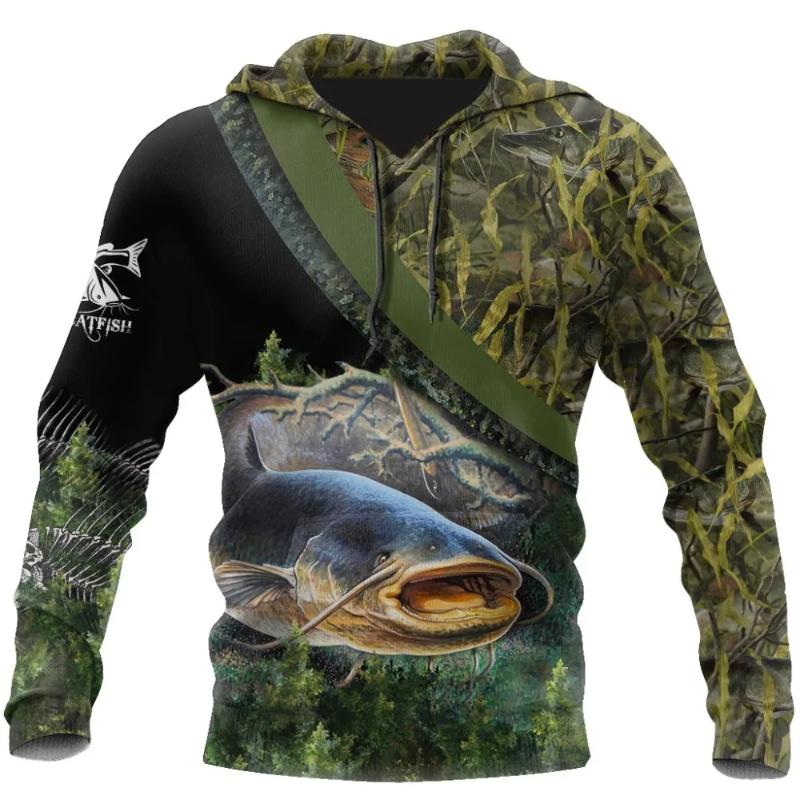 Wild Animals Fishing On Skin 3D Printed Fashion Mens Hoodie Harajuku Streetwear Pullover Autumn Unisex Casual Jacket Tracksuit