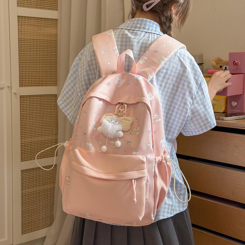 Schoolbag schoolbag female junior high school Korean ins lightweight small fresh backpack large capacity cute girl college style backpack