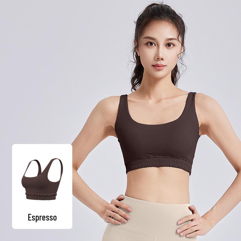 Women's High-Impact Striped Sports Bra - Shockproof, Anti-Exposure, Anti-Side Boob