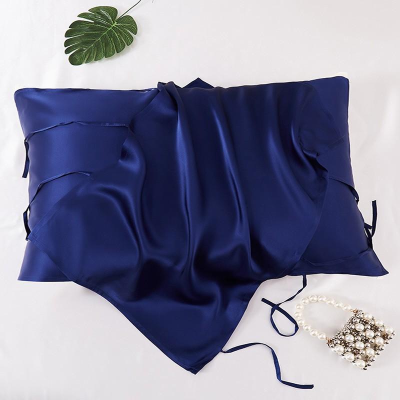100% Pure Mulberry Silk Pillowcase With Tie - Soft Breathable Sleep Accessory Sensitive Skin