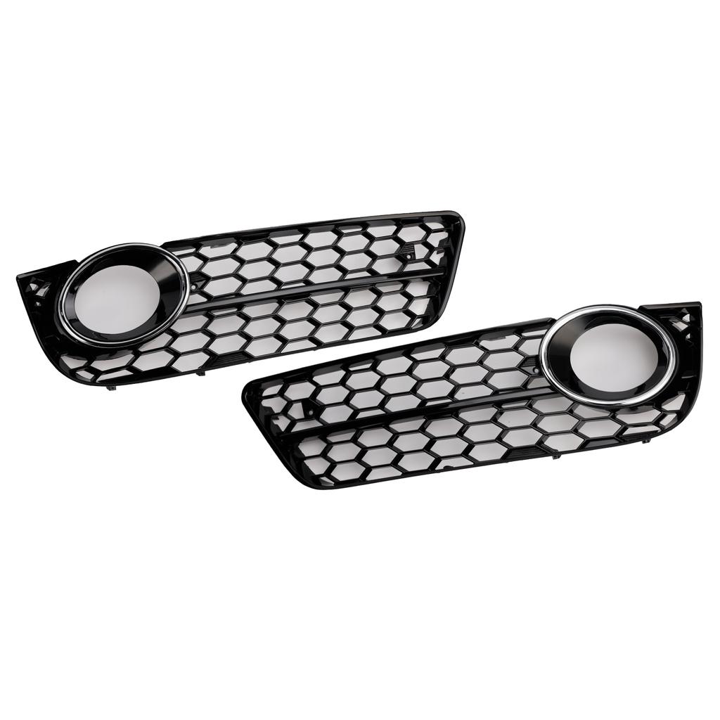 2PCS Honeycomb Front Fog Lamp Cover Grille Grill Fit A5 2007-2011