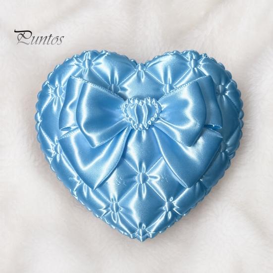 Desktop Jewelry Organizer 3D Print Heart Storage Box, with Satin Simulation Texture, Bow Anti-tangle Design Macaron Organizer, Portable for Necklaces