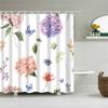 Blumen Tropische Pflanzen Palmen Floral Duschvorhang Badezimmer Set Wasserdicht Polyester Duschvorhang