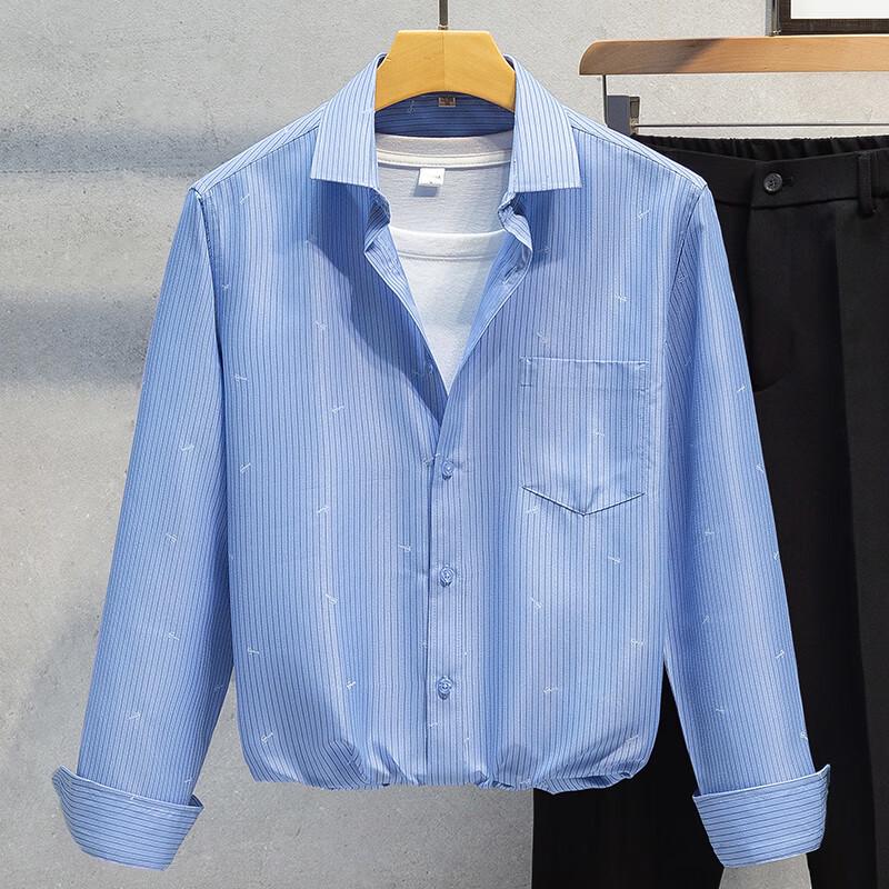 ROMON Men's Bamboo Fiber Slim Fit Short Sleeve Business Shirt