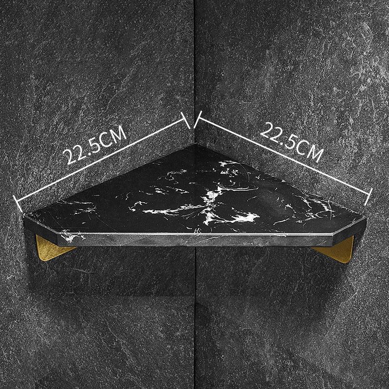 Porta angolare da bagno in marmo bianco/nero Portasapone da doccia da bagno a parete in oro spazzolato Scaffale angolare