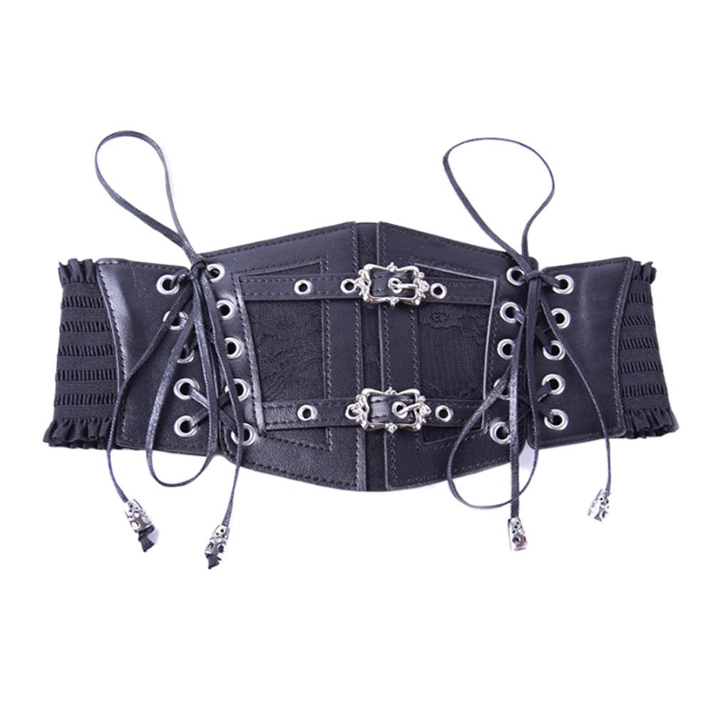 

Elastic Band Girdle Belts Tie Rope Tie Straps Wide Belts Punk Leather Waistband Skirt Dress Coat чорний