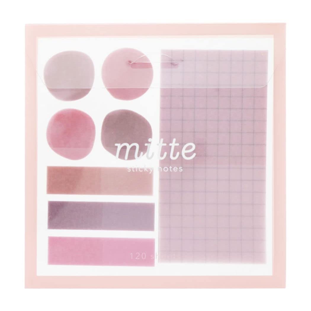 

Sunstar Stationery Mitte Sticky Notes in Clear Smoky S2835126 Case, Pink,