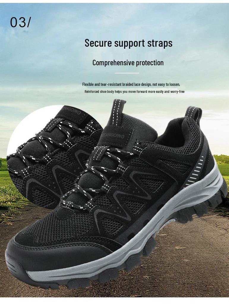 Chaussures de randonnée antidérapantes pour hommes grande taille - Résistantes à l'usure et idéales pour le camping, le sport, la course à pied et l'alpinisme.