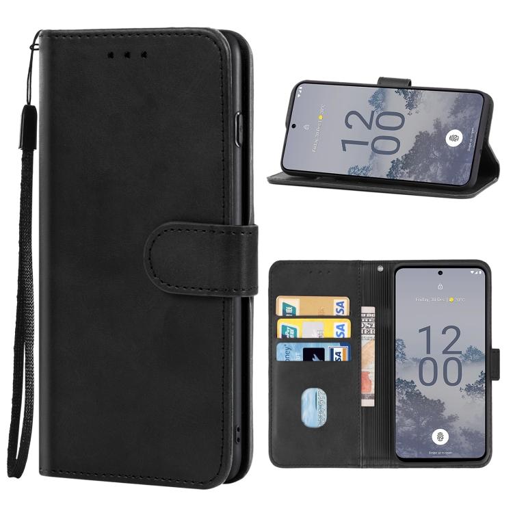

Шкіряний чохол для телефону Nokia X30 For Nokia X30 чорний