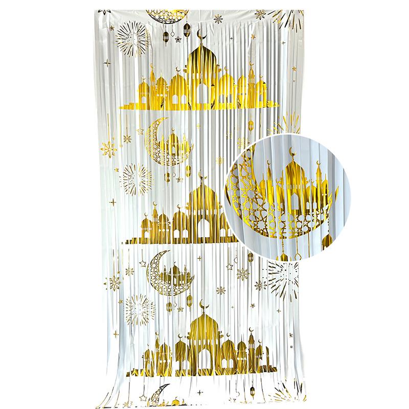 Mubarak Moon Star Foil Balloon Eid Mubarak Party Decorations Ramadan Dinner Table Decor Islamic Party Tablecloth Supplies