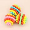 Colorful Multifunctional Durable Chew Ball - Soft Rubber Dog Toy for Interactive Play, Molar Teeth Cleaning, Fun Chewing,