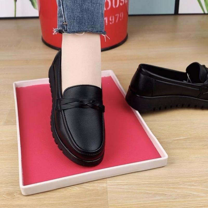 Small Leather Shoes Women's Soft Leather Soft-soled Shoes New Autumn Retro One-pedal