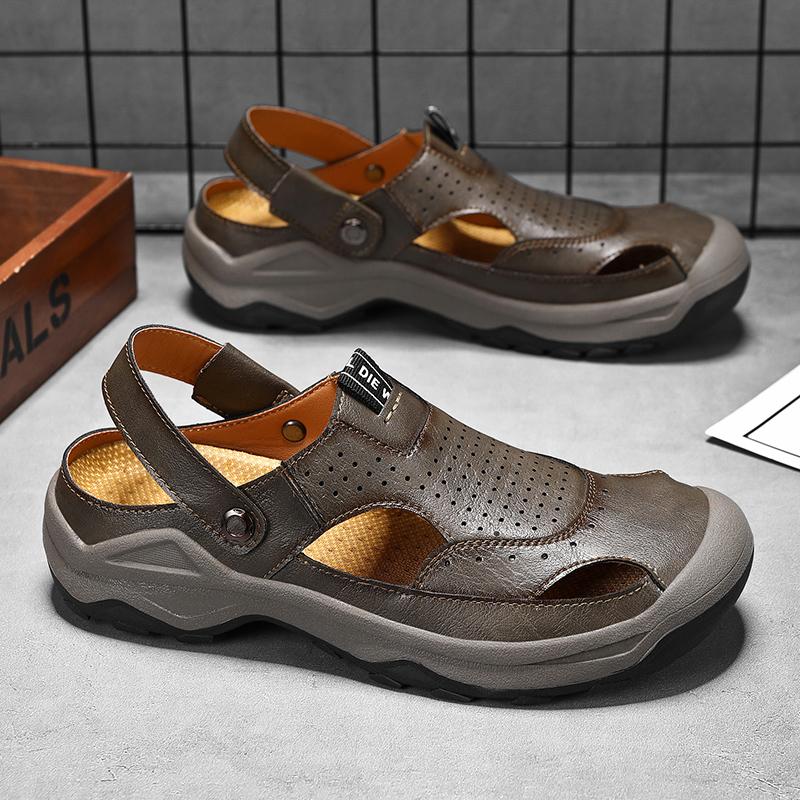 Fashion Non-slip Summer Beach Flats Dual-Purpose Male Slippers Quick Dry Casual Shoes Stylish Men Half Drag Outdoor Simple Mens Sandals