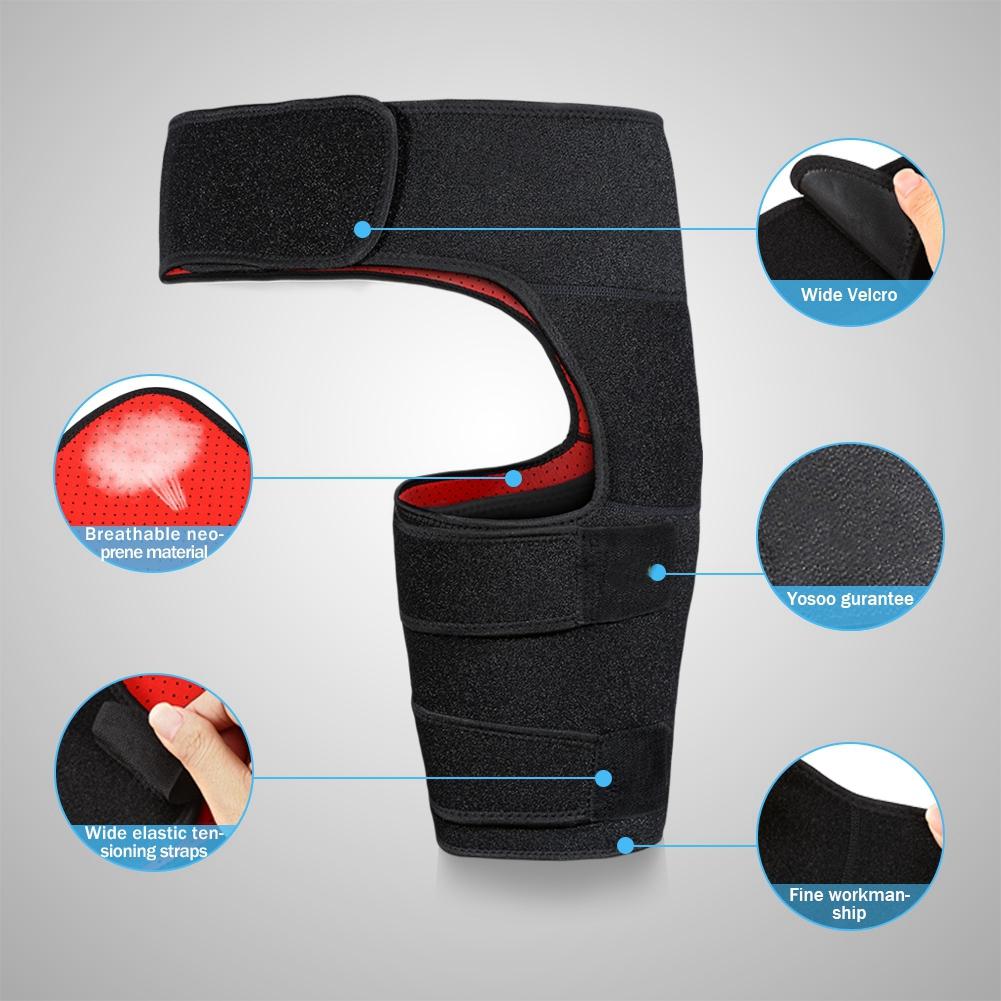 Black Adjustable Groin Brace Wrap Thigh Support Pain Relief Strain Neoprene Hip