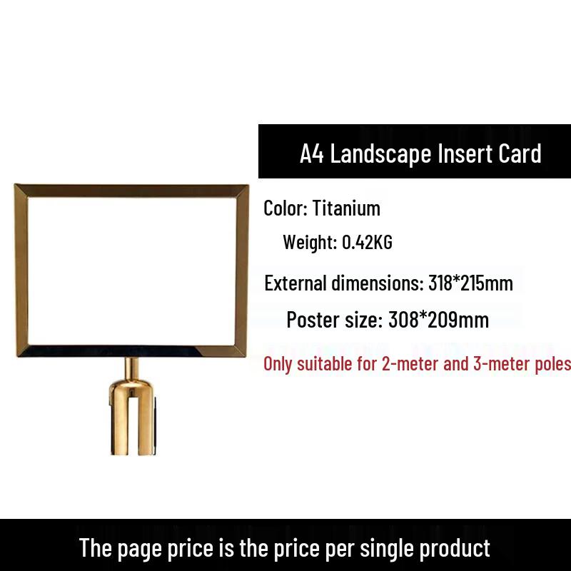 Retractable Queue Barrier Stanchion with A4 Sign Holder