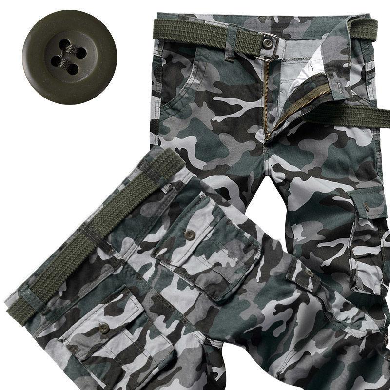 Fashion Camouflage Trousers Work Trousers Men's Drawstring Trousers Loose Large Size Casual Trousers Tide Multi-pocket Trousers Work Trousers