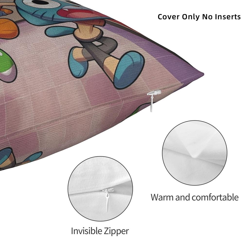 Decorative Pillow Cover The Amazing World Of Gumballs  Accessories Chair  Pillow Case Cover Zipper Multi-Size
