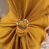 Geometric Elegant Three-ring Crystal Love Heart Shawl Clip Scarf Buckle Scarf Ring Brooch