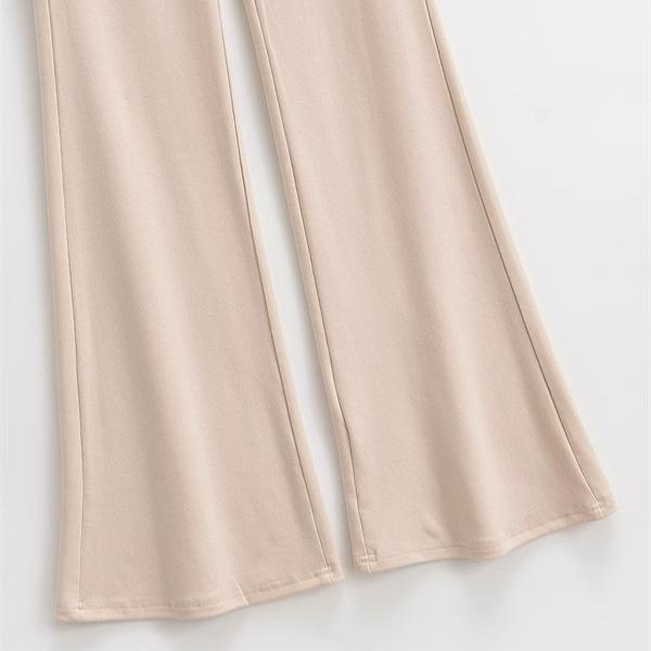 Korean Style Elegant Patchwork Mesh Flare Yoga Pants - Women's Retro Slimming Drape Two-Piece Look