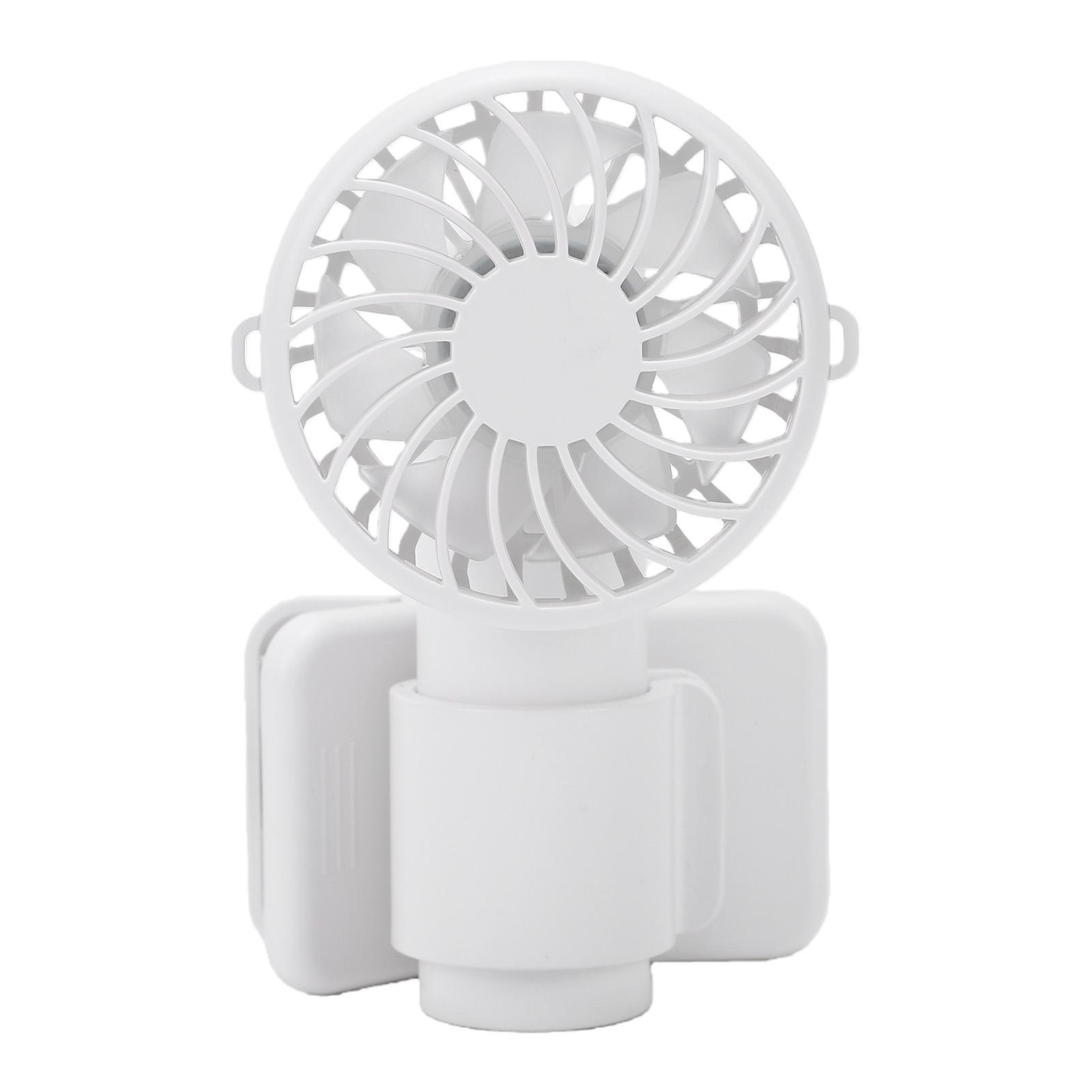 Portable Fan White Multifunctional USB Rechargeable Handheld Clamp On Fan for Desk Umbrella