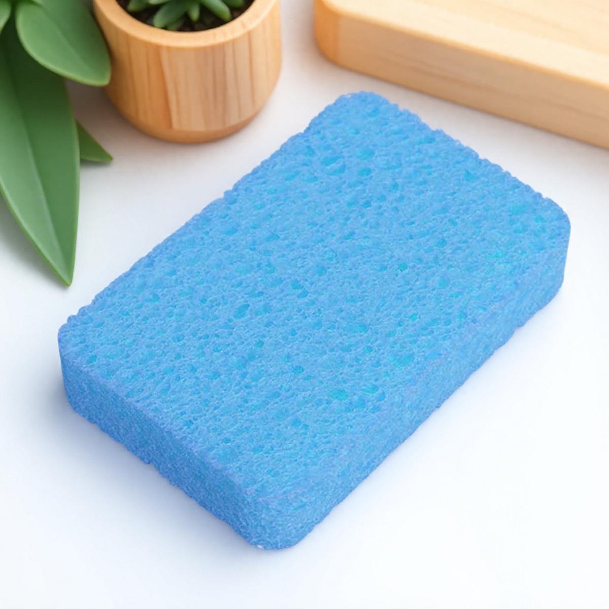 

JJYY Cellulose Sponge Non-Stick Pan Cleaning Tool New Sponge Dishwashing Brush Scouring Pad Kitchen Supplies Wood Pulp Cotton синій