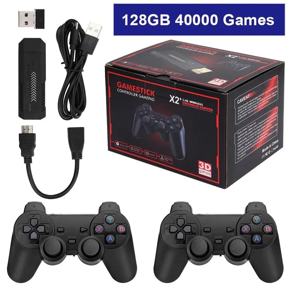 X2 Plus 256G 50000 Game GD10 Pro 4K Game Stick 3D HD Retro Video Game Console Wireless Controller TV 50 Emulator For PS1 N64 DC