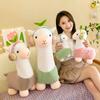 Adorable Alpaca with Headphones Peluche Toys Kawaii Standing Alpacasso Plushie Pillow Dolls for Children Girls Gift Toy