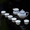 Shangqi Hand-Painted Blue and White Hollow Ceramic Tea Set