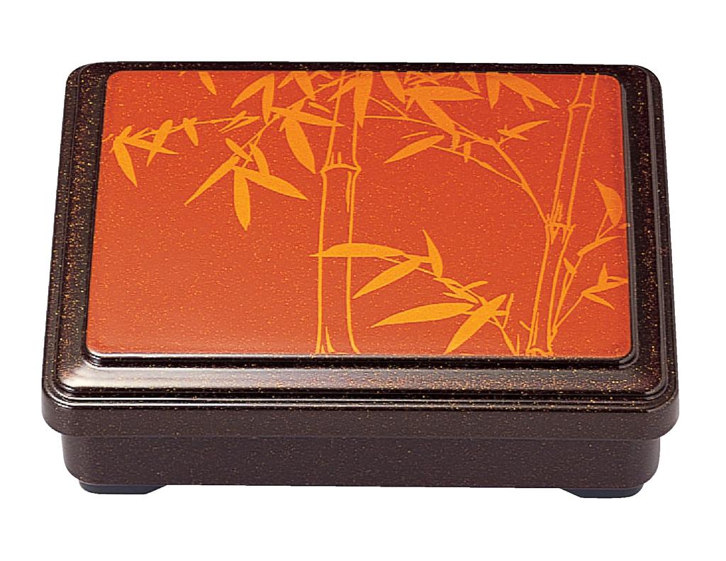 Wakaizumi Lacquerware ABS Rectangular Rice Vermilion Pearl Bamboo Heat-Resistant (Small) Bowl, F-2-30