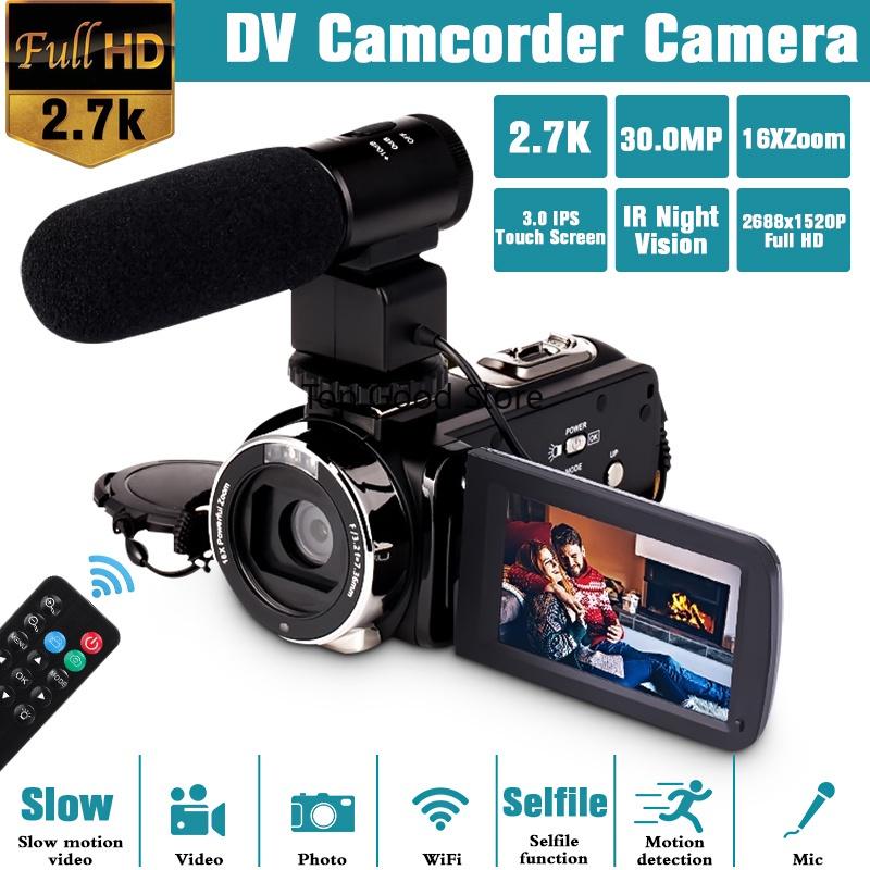 3 Inch 2.7K Camcorder Video Camera Wifi IR Night Vision 30MP LCD Screen Time-lapse Photography Camera Fotografica