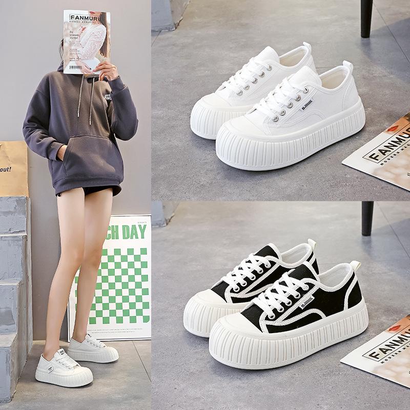 canvas shoes female students versatile board shoes 2025 spring and autumn new breathable sports casual shoes non-slip biscuit shoes MA05