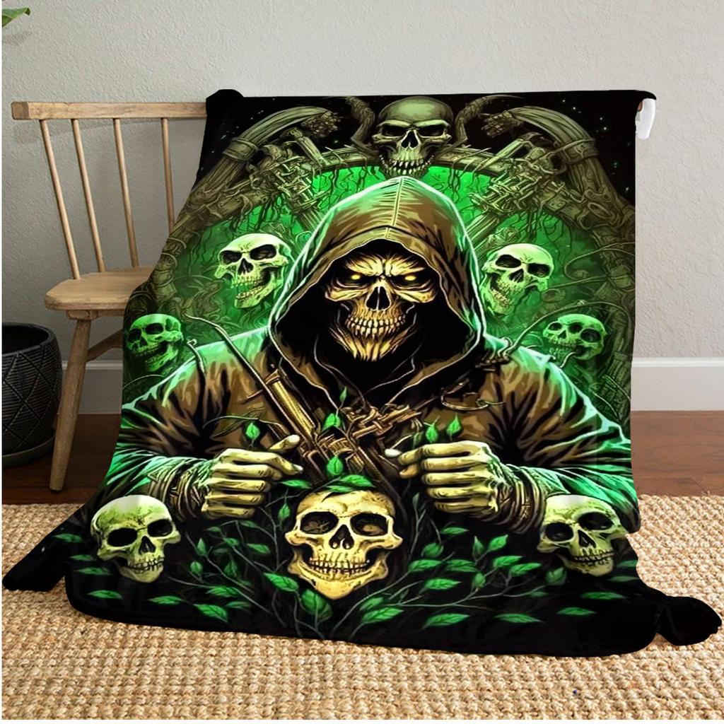 Skull Scissors Soft Comfortable All Seasons Sofa Office Naps Outdoor Travel Perfect Great Gift