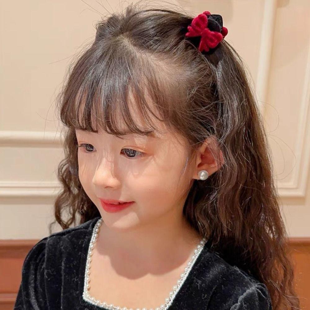 Heart Cat Ear Hairpin Bow Velvet Hair Clip Creative Children's Hair Clip  Girls