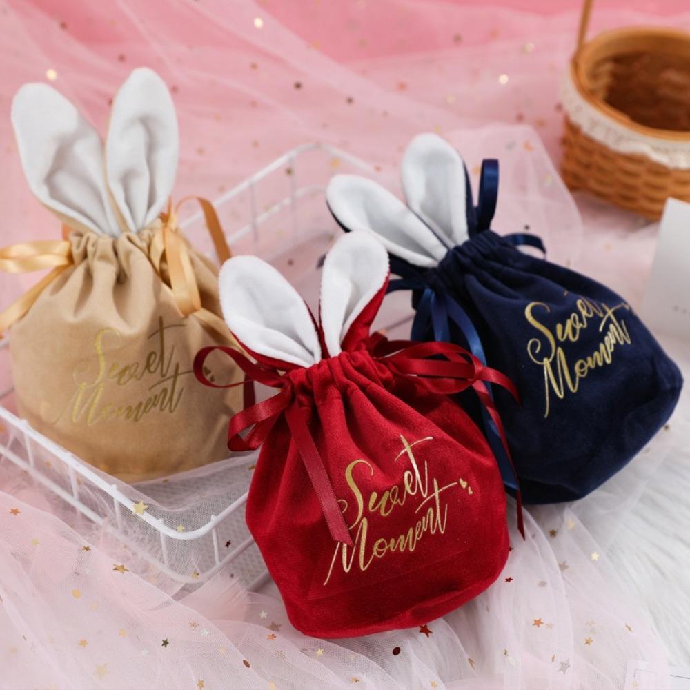 Bunny Ears Wedding Candy Bags Easter Rabbit Gift Packing Bags New Jewelry Organizer Birthday Party