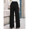 New Arrival: Casual, Comfortable and Versatile Plain-Coloured Straight-Leg Wide-Leg Drape Trousers for Women