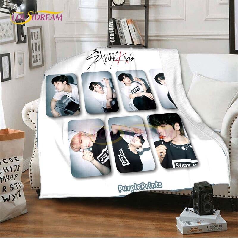 Nieuw Kpop Sterren Stray Kids Plaid Zachte Dekens voor Bedden Bankhoes Winter Beddengoed Queen Size Kamer Decoratie Fans Cadeau Picknick