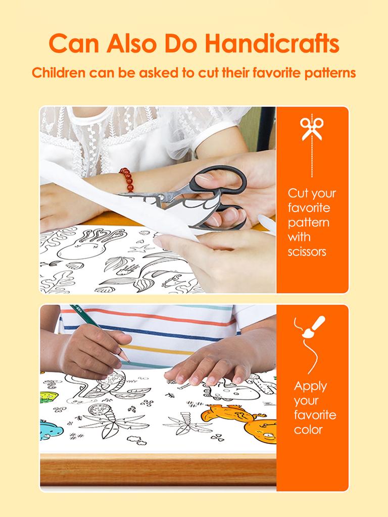 Children Drawing Roll DIY Sticky Color Filling Paper Coloring Paper Roll For Kids DIY Painting Drawing Early Educational Toys