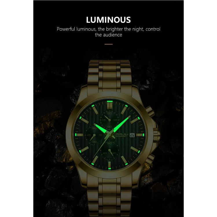 CRRJU New Watch 2310 Men's Watch Solid Stainless Steel with Simple Business Watch Atmosphere