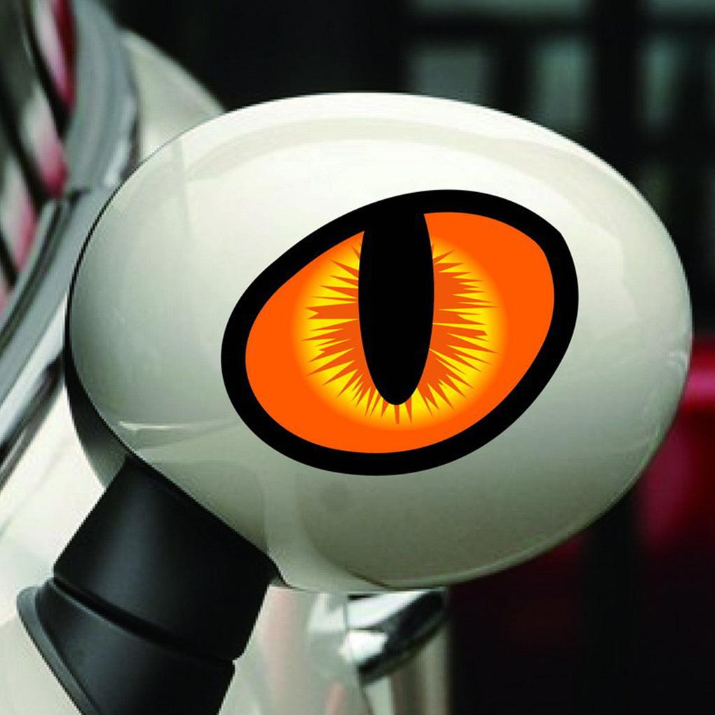 2 Pcs Cute Ulation Cat Eyes Car Stickers 3D Decal for Rearview Mirror Car Head Engine Cover Windows Decoration