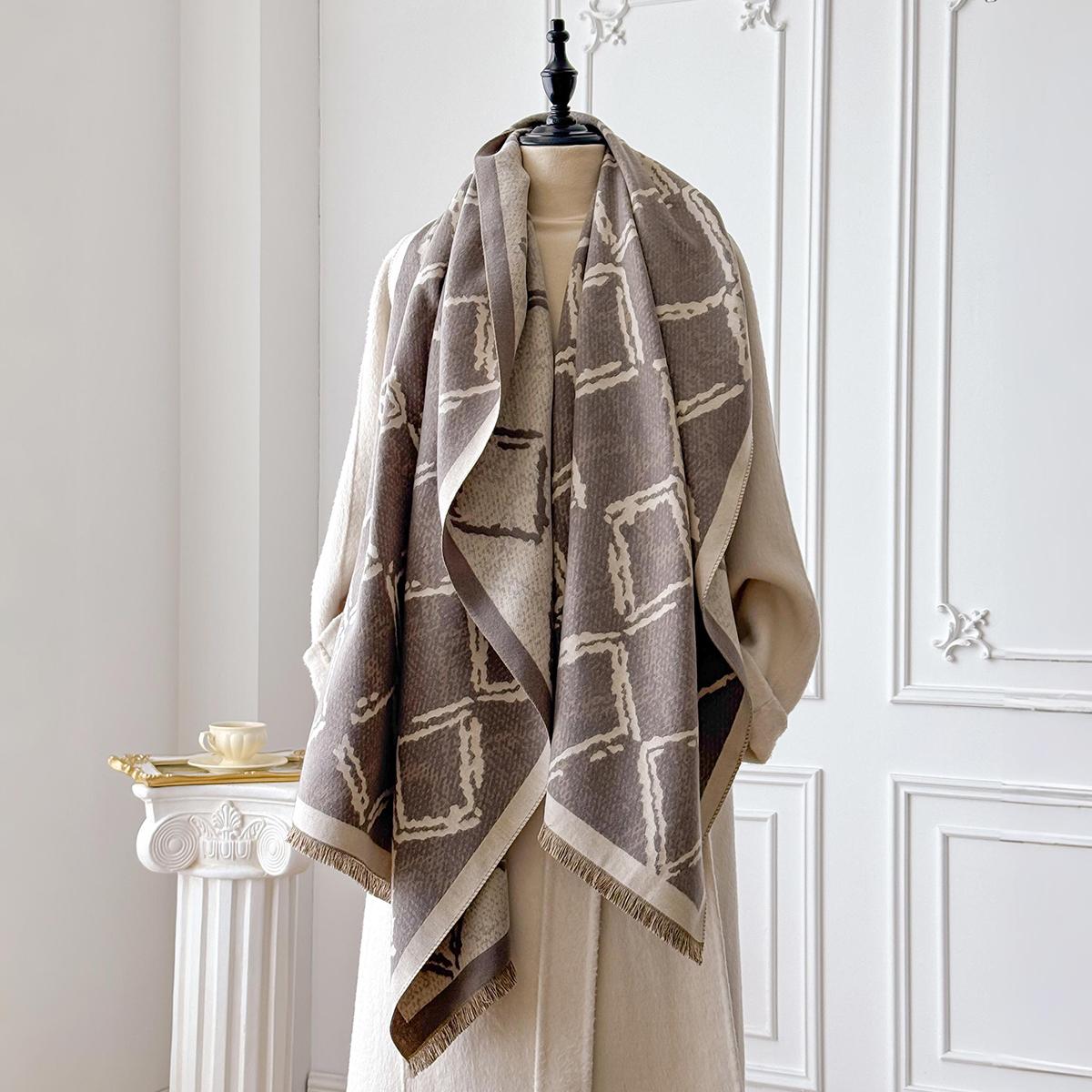 

Fashion Warm Poncho Imitaion Cashmere Winter Women Scarves Shawl Wraps Female Thick Pashmina Blanket Bufanda Echarpe Scraf