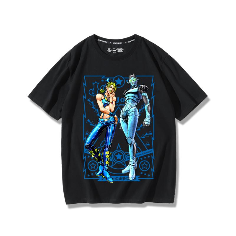JoJo's Bizarre Adventure anime potlač postáv letné pánske 100% bavlnené tričko vonkajšie ležérne pohodlné trendové streetwear